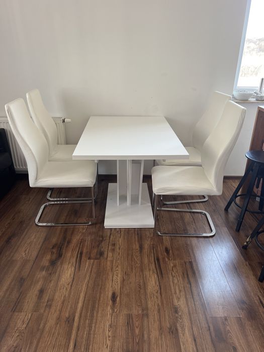 Stół 80x 160-180 rozkładany biały lakierowany