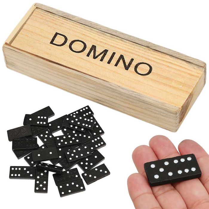 Klasyczne domino drewniane 28 elementów gra towarzyska