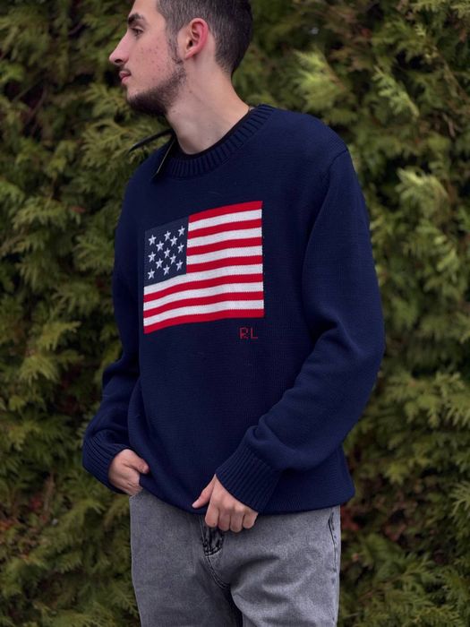 Свитер Polo Ralph Lauren темно синий мужской Светр Поло Ральф Лоурен