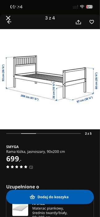 Łóżko ikea 90/200