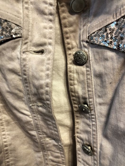 Kurtka jeansowa pudrowy róż 40