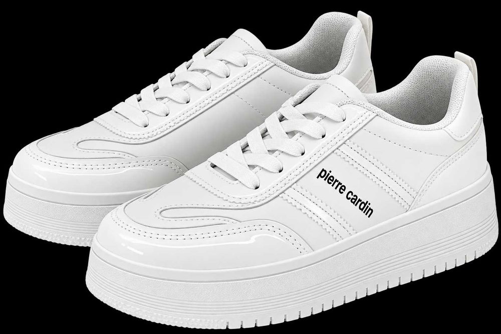 Pierre Cardin 8806 | Białe lakierowane sneakersy | Rozmiar 36 | Nowe