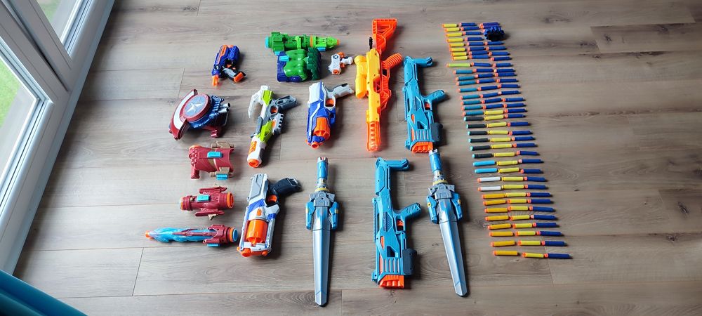 Pistolet NERF pistolety zestaw karabin miecz