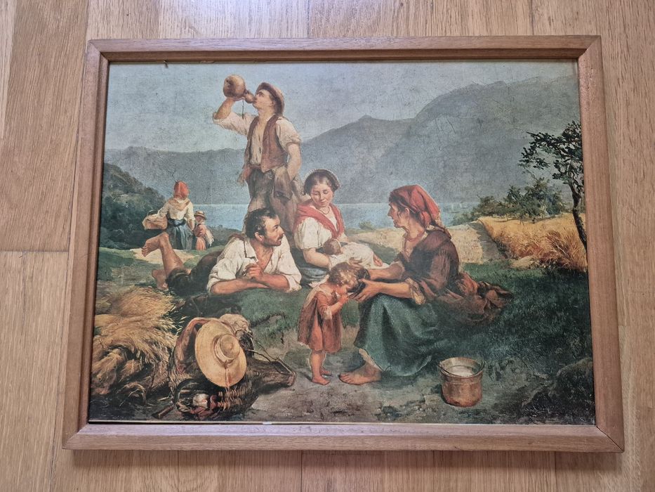 Quadro italiano Merenda Sull'isola Comacina, Lado Di Como
