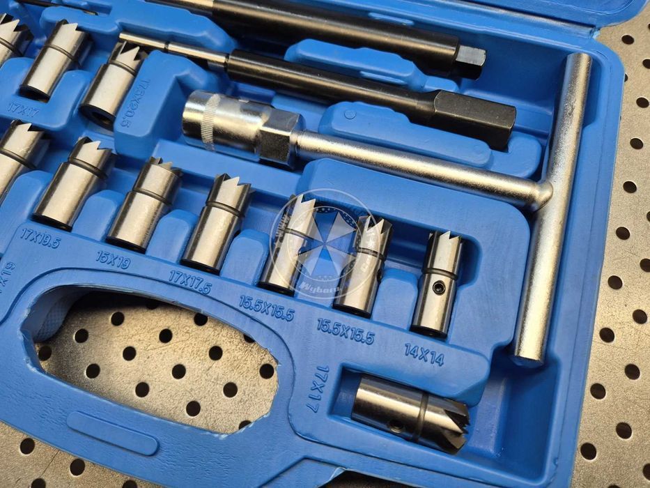 Zestaw frezów do gniazd wtryskiwaczy 17-el. frezy do wtryskiwaczy