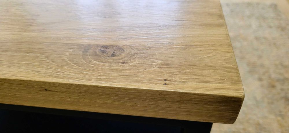 Stolik kawowy w stylu LOFT z blatem z litego drewna dębowego