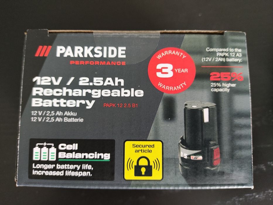 2 Akumulatory Parkside Performance Performance 12v 5Ah, 2,5Ah