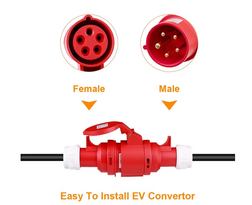 Adaptador Tomada Vermelha Trifasica 16 e 32A p/ Doméstica Shucko