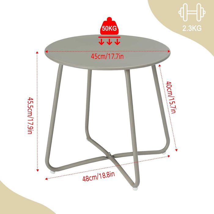 Nowy stolik / stół / blat / okrągły / metalowy / eSITURO !1564!