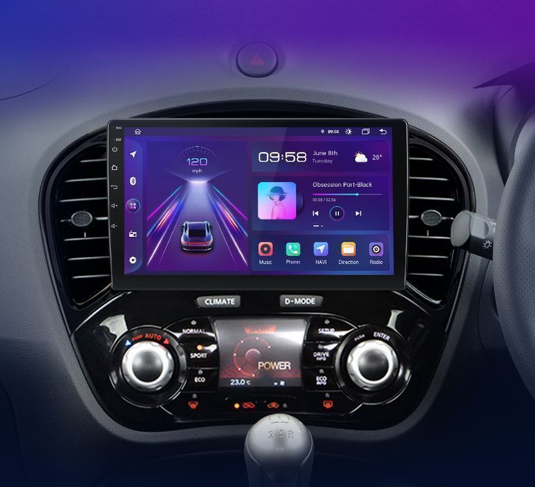 Nissan Juke – Radio Android 15 9" CarPlay Android Auto 4GB/64GB GPS Nawigacja Stacja Multimedialna WiFi Bluetooth DSP 4G LTE PL