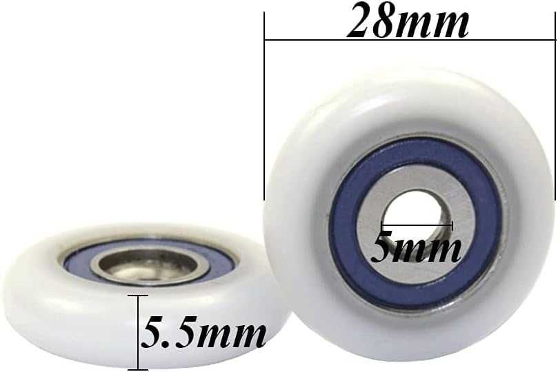 Rolki do Kabin Prysznicowych 28 mm, 10 Sztuk
