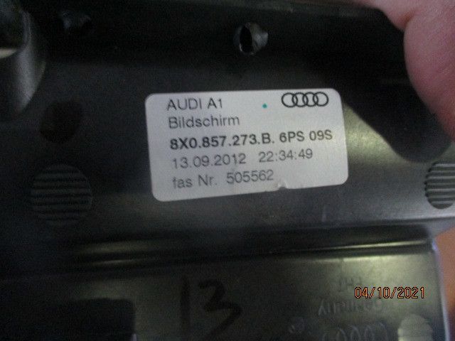 Display / ecrã de informações AUDI A1 (8X1, 8XK)