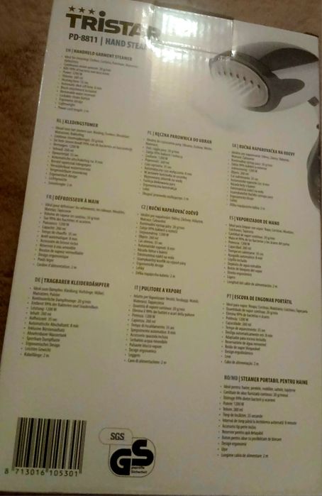 Ręczna parownica do ubrań mocny wyrzut pary dwie nakładki