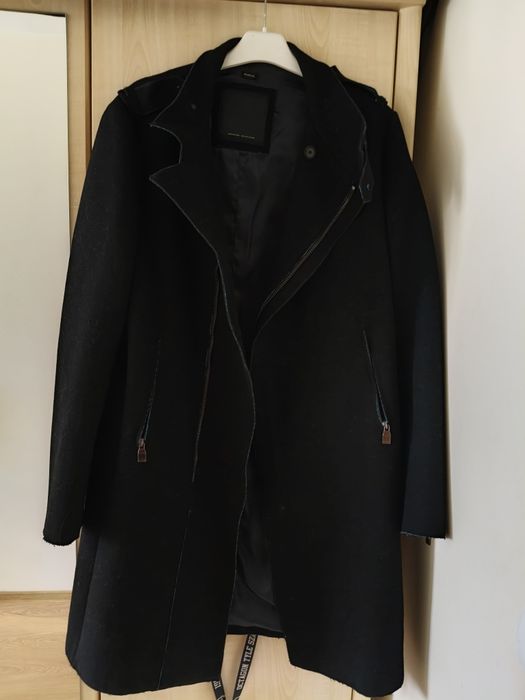 Płaszcz męski z wełną, Zara MEN - Black Tag, L