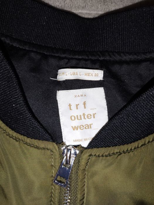 Kurtka bomberka krótka damska męska unisex 38 40 L Zara khaki