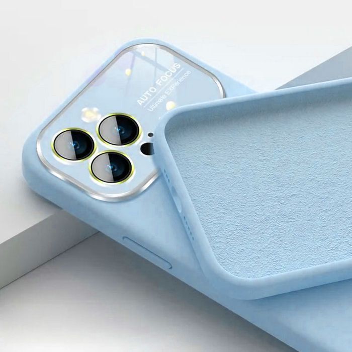 Soft Silicone Lens Case do Iphone 15 jasnoniebieski