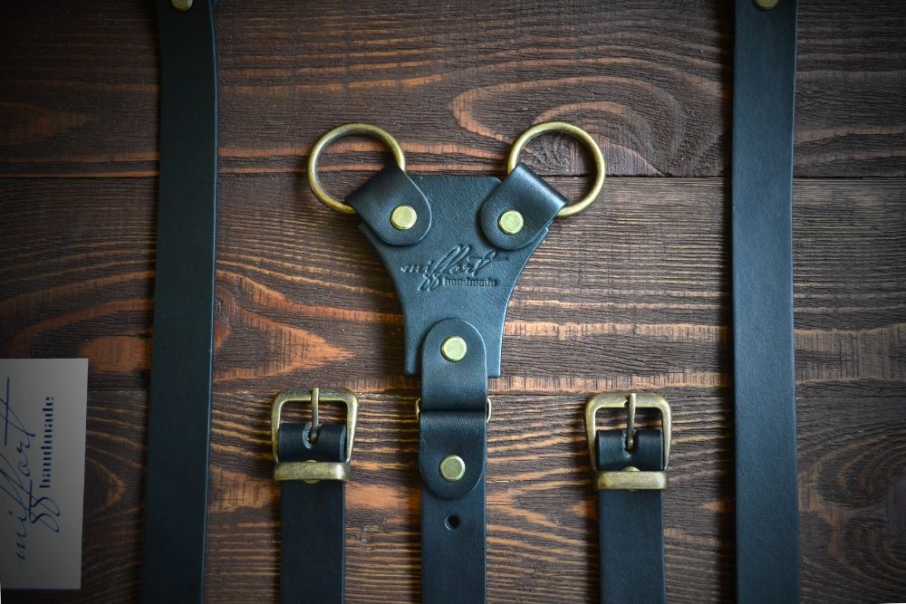 Кожаные подтяжки. Подтяжки из кожи. Мужские подтяжки. Ручная работа.