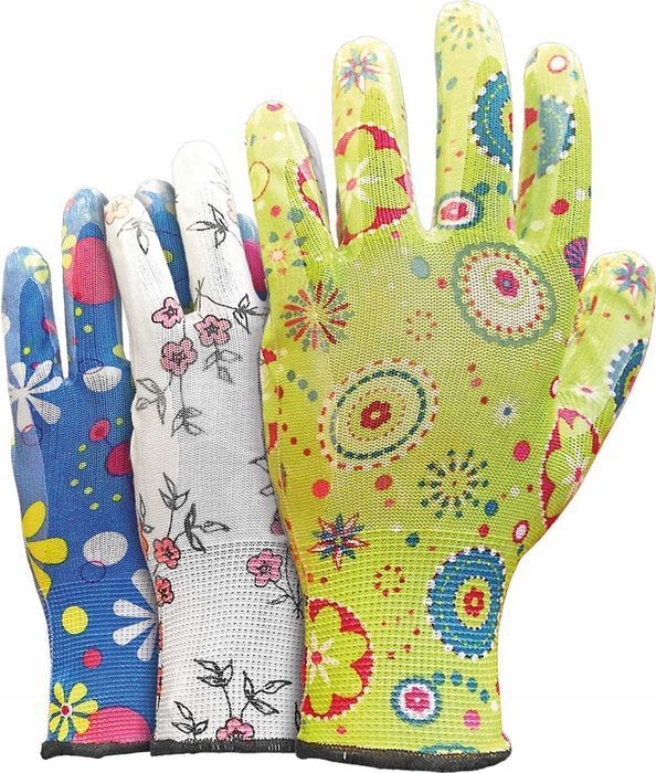 Rękawice Ogrodowe / Kolorowe / Rozmiar: 8 - M / Rgarden-Ni_8 - 12 Szt.
