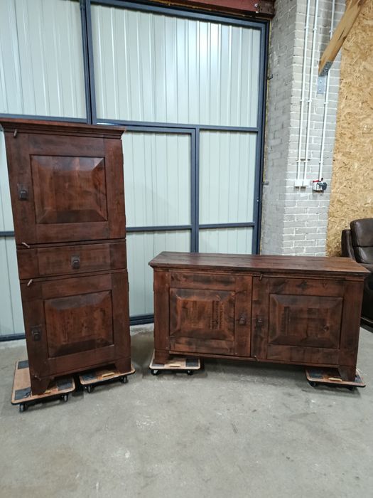 Komoda brązowa, kolonialna. Klasyczna. 155 cm. Lite drewno.