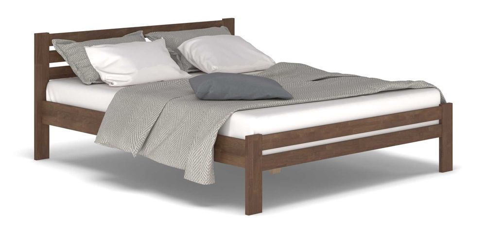 Акція до 1.04Нове Ліжко двоспальне дерев'яне 140/200 з Матрацом Еко 42