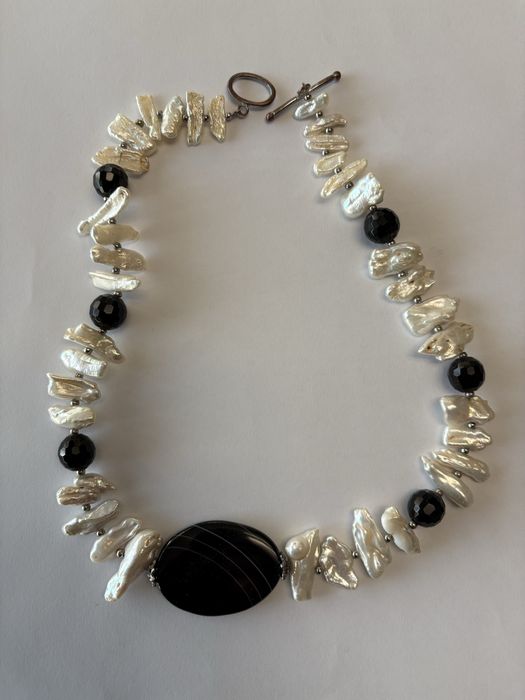 Colar Madreperola Onix e Agata