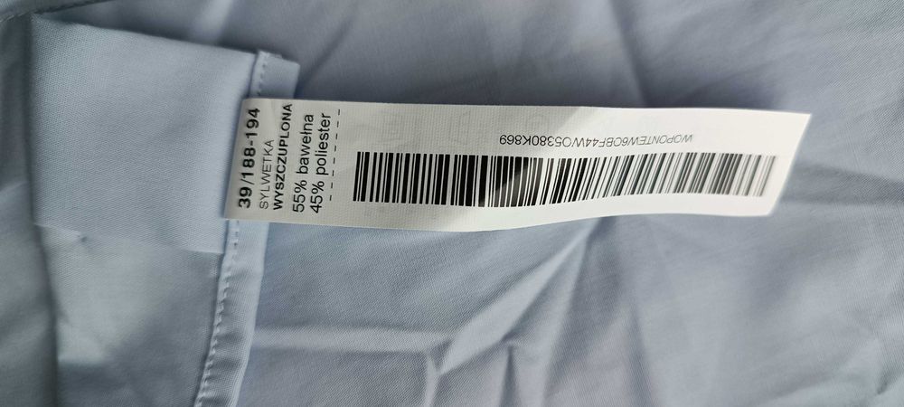 NOWA koszula męską z krótkim rękawem " Wólczanka" kołnierzyk 39