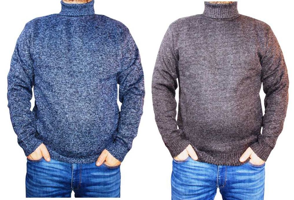 gruby golf męski na polarze rozmiary od L do 3Xl