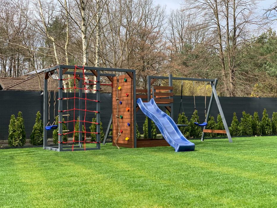 PROMOCJA - Plac zabaw - Nela - Drewniany - Domek - Zjeżdżalnia