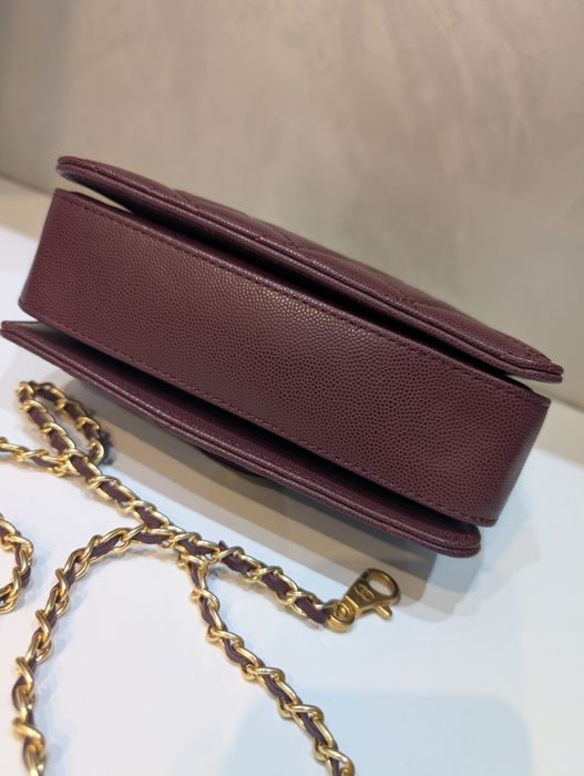 Сумочка Chanel 19 см ‼️Люкс якість‼️з натуральної шкіри колір "спіла вишня"
