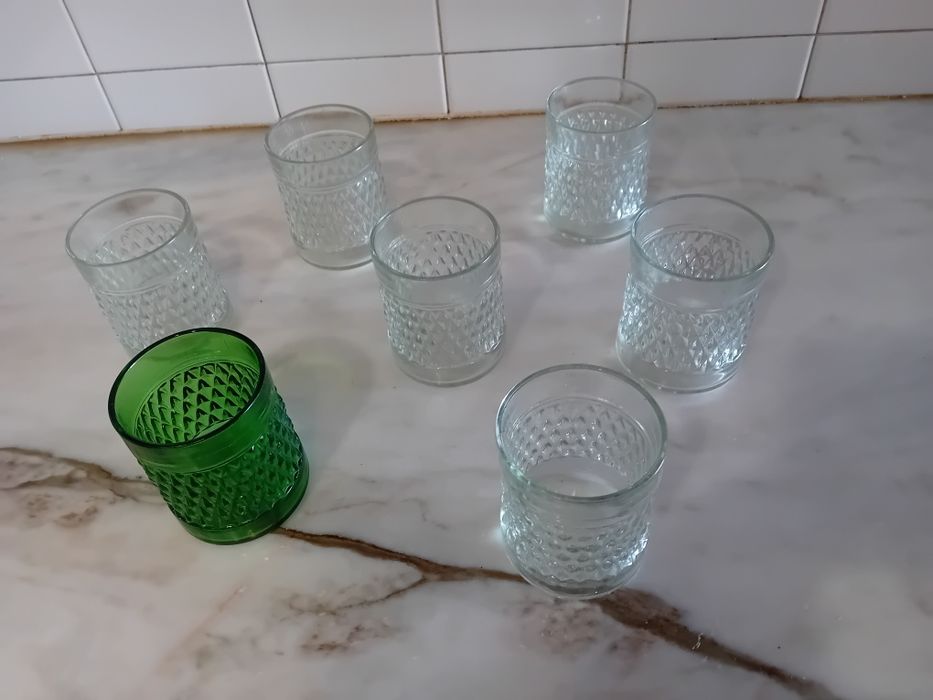 Conjunto de 6 Copos Antigos Vidro