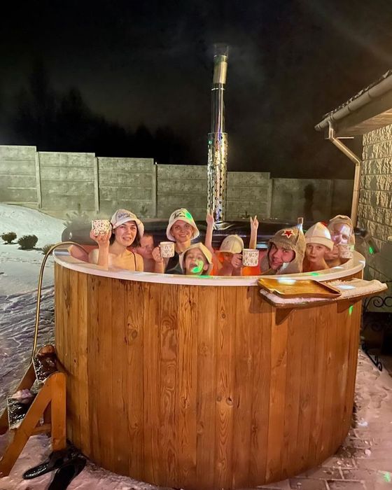 Balia ogrodowa Jacuzzi Gorąca beczka Piec wbudowany Hot Tube Premium