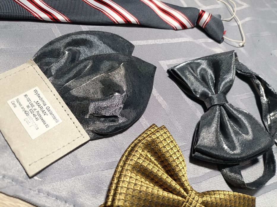 2 x muszka krawat poszetka chusteczka wypustka