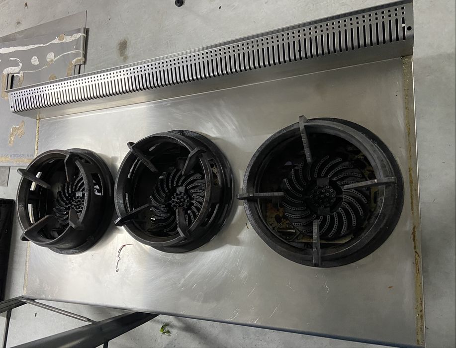 Fogão semi novo para wok com 3 bicos, para restaurante