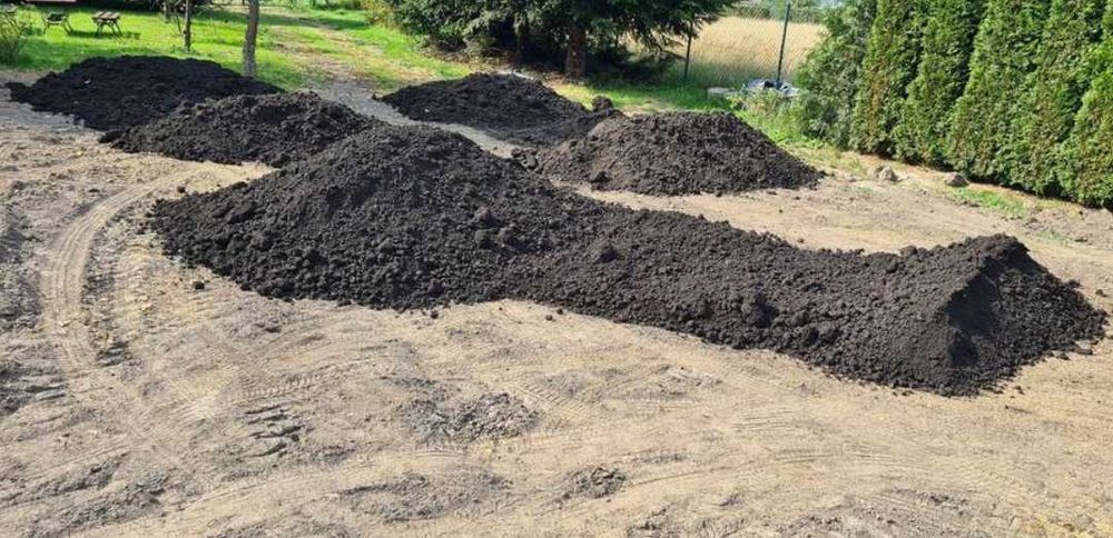 CZARNOZIEM ZIEMIA Ogrodowa KOMPOST Trawnik KOPARKA równanie terenu