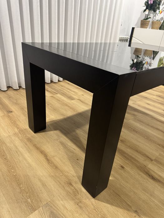 Mesa sala extensivel vidro temperado