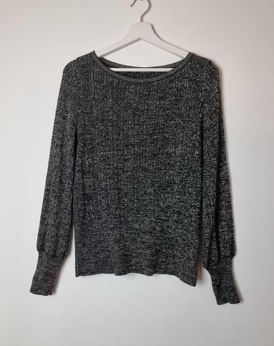 Czarny sweter bluzka damska ze złotą nitką rozmiar M/L Marks & Spencer