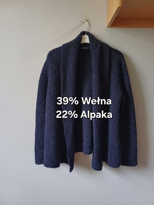 Marc O'Polo kardigan narzutka wełna alpaka rozmiar M
