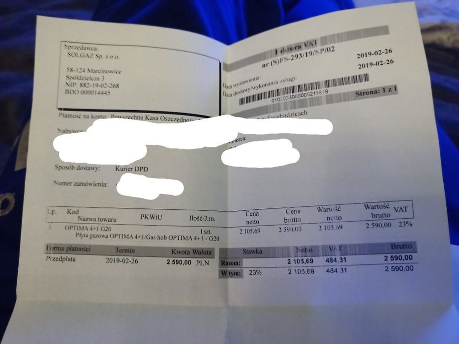 Płyta gazowa pod szkłem SOLGAZ Nowa Okazja G20