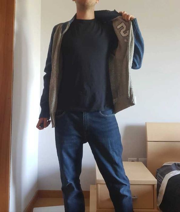 Casaco Springfield Original - Tamanho L -  Cinza e Azul