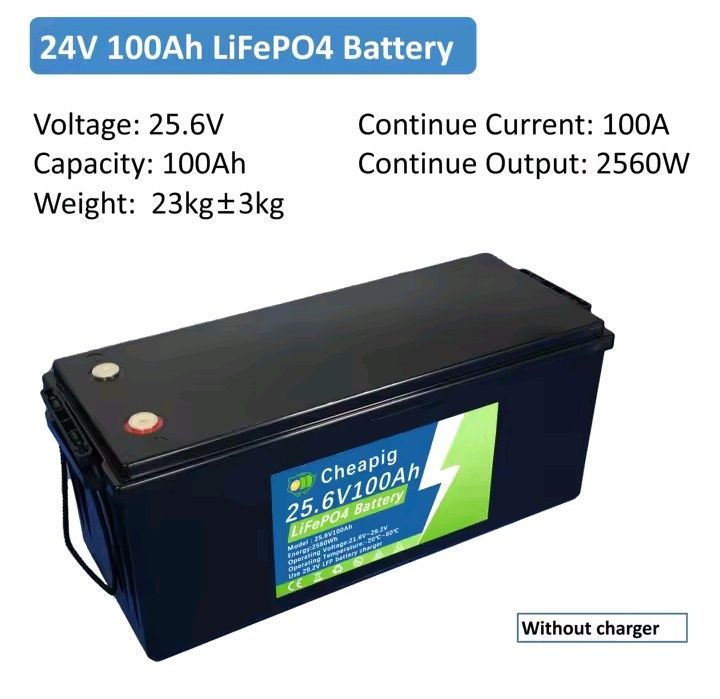 Акумулятор Cheapig LifePO4 24v 100 Ah