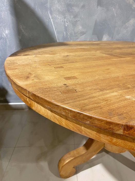 Stół dąb okragly drewno oczyszczony biedermeier