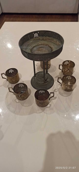 Stare koszyczki do szklanek, podstakanniki argentor WMF