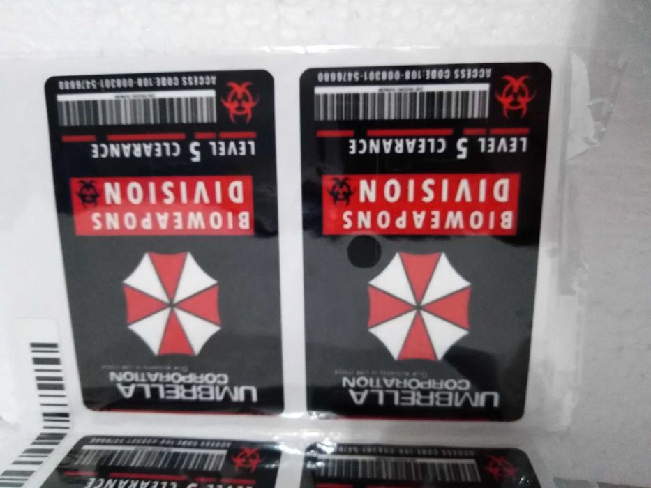 Adesivos Cartão Identificação Bioweapons Division 5 Level Clearence