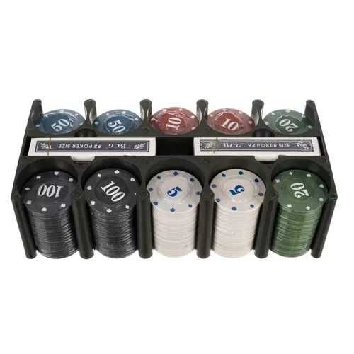 Zestaw do pokera TEXAS zestaw 200 żetonów w puszce
