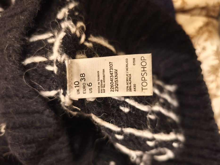 Ciepły gruby  sweter rozpinany z alpaka rozmiar M