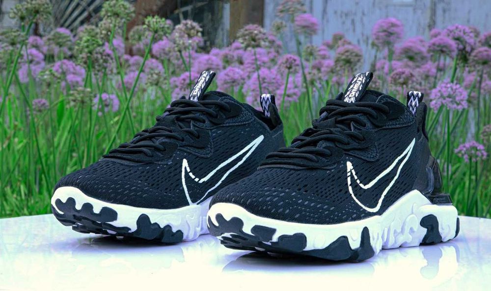 Чоловічі кросівки Nike React Vision "Black/White 15184" Розміри 40-45