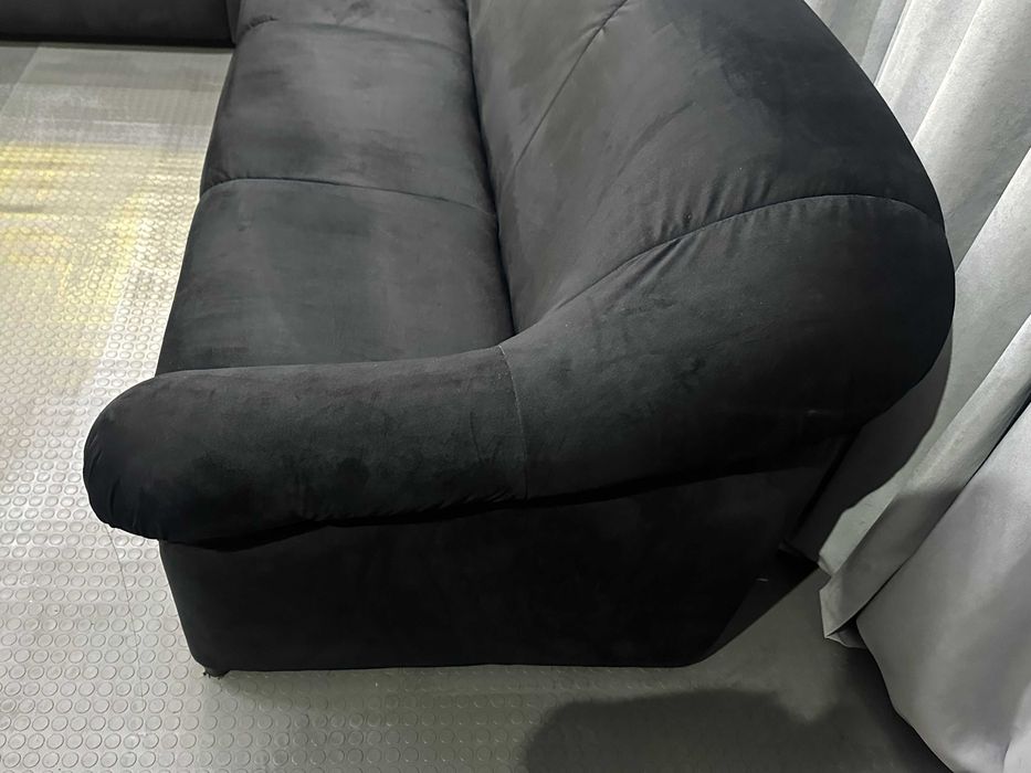 Чорний кутовий велюровий м'який диван/кутові дивани/меблі з Європи
