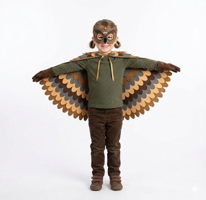 Strój przebranie kostium dziewczęcy chłopięcy sowa brązowa rozmiar uniwersalny bal przebierańców bal jesieni