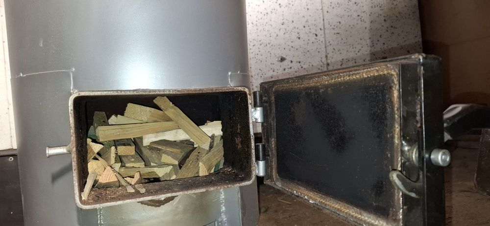 Piec kocioł rakietowy nadmuchowy wymiennik ciepła zamiana