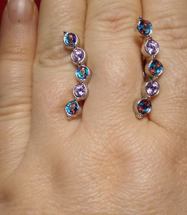 Серьги Harley Silver Swarovski. Серебро.Сваровски.